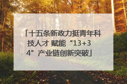 十五条新政力挺青年科技人才 赋能“13+34”产业链创新突破