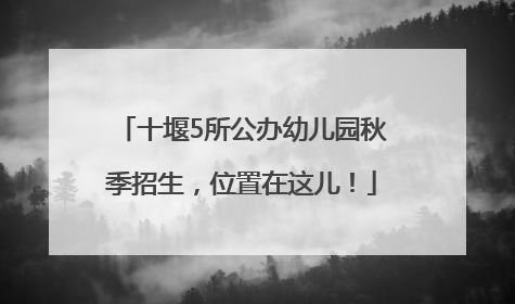 十堰5所公办幼儿园秋季招生，位置在这儿！