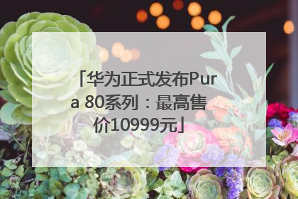 华为正式发布Pura 80系列：最高售价10999元