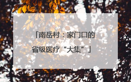 南岳村：家门口的省级医疗“大集”