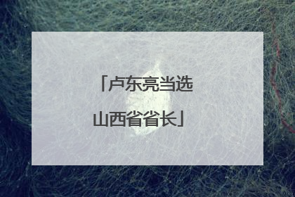 卢东亮当选山西省省长