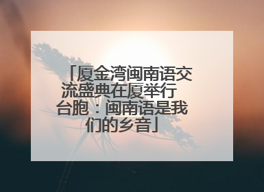 厦金湾闽南语交流盛典在厦举行 台胞：闽南语是我们的乡音