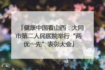 健康中国看山西：大同市第二人民医院举行“两优一先”表彰大会