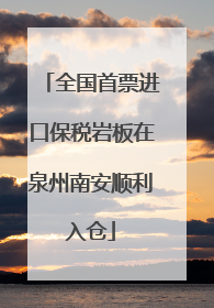 全国首票进口保税岩板在泉州南安顺利入仓