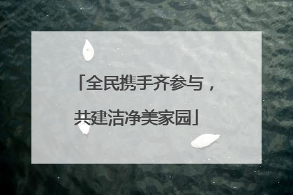 全民携手齐参与，共建洁净美家园