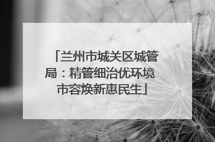 兰州市城关区城管局：精管细治优环境 市容焕新惠民生