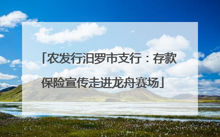农发行汨罗市支行：存款保险宣传走进龙舟赛场