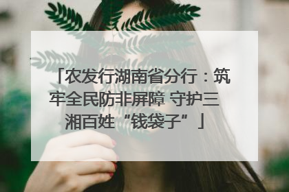 农发行湖南省分行：筑牢全民防非屏障 守护三湘百姓“钱袋子”