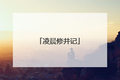 凌晨修井记