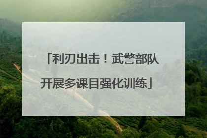利刃出击！武警部队开展多课目强化训练