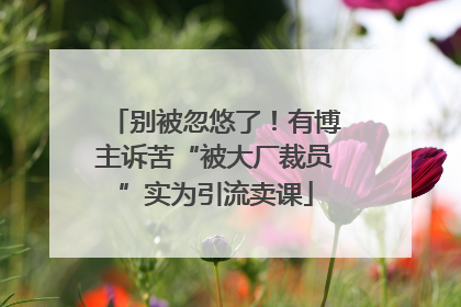 别被忽悠了！有博主诉苦“被大厂裁员”实为引流卖课