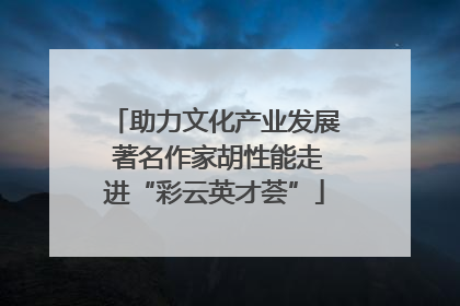 助力文化产业发展 著名作家胡性能走进“彩云英才荟”