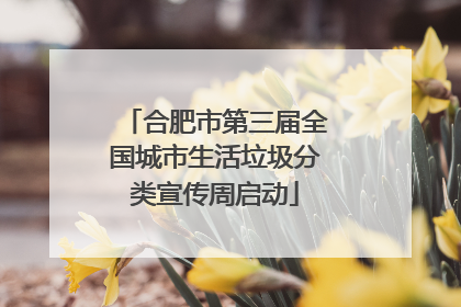 合肥市第三届全国城市生活垃圾分类宣传周启动