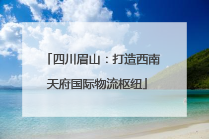 四川眉山：打造西南天府国际物流枢纽