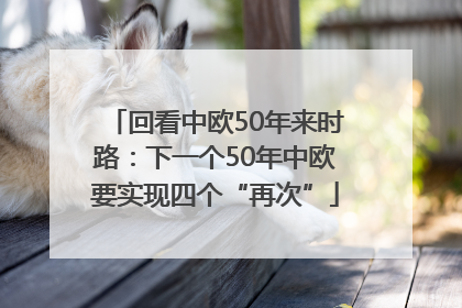 回看中欧50年来时路：下一个50年中欧要实现四个“再次”
