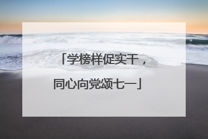 学榜样促实干，同心向党颂七一