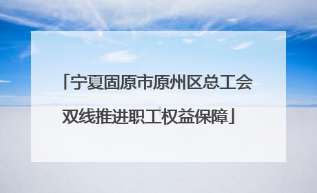 宁夏固原市原州区总工会双线推进职工权益保障