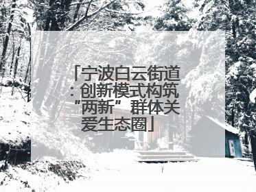 宁波白云街道：创新模式构筑“两新”群体关爱生态圈
