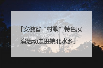 安徽省“村歌”特色展演活动走进皖北水乡