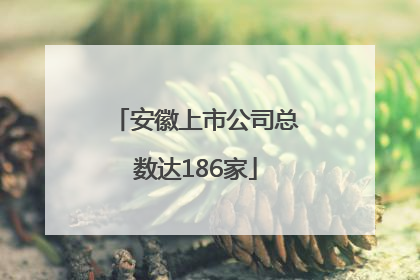 安徽上市公司总数达186家