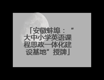 安徽蚌埠：“大中小学英语课程思政一体化建设基地”授牌