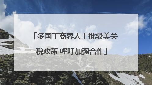 多国工商界人士批驳美关税政策 呼吁加强合作