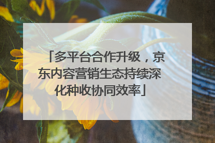 多平台合作升级，京东内容营销生态持续深化种收协同效率