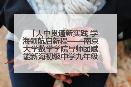 大中贯通新实践 学海领航启新程——南京大学数学学院导师团赋能新海初级中学九年级学子生涯规划