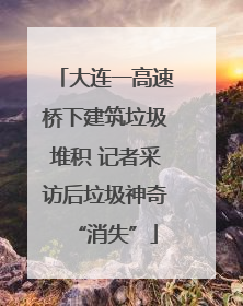 大连一高速桥下建筑垃圾堆积 记者采访后垃圾神奇“消失”