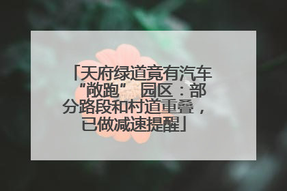 天府绿道竟有汽车“敞跑” 园区：部分路段和村道重叠，已做减速提醒