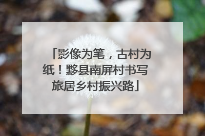 影像为笔，古村为纸！黟县南屏村书写旅居乡村振兴路
