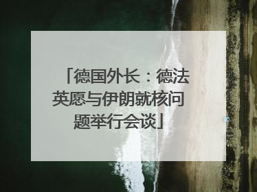 德国外长：德法英愿与伊朗就核问题举行会谈