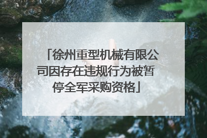 徐州重型机械有限公司因存在违规行为被暂停全军采购资格