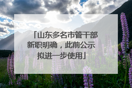 山东多名市管干部新职明确，此前公示拟进一步使用
