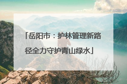 岳阳市：护林管理新路径全力守护青山绿水