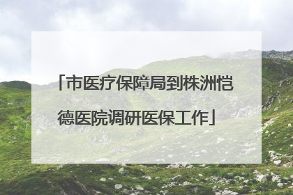 市医疗保障局到株洲恺德医院调研医保工作