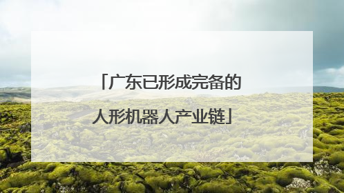 广东已形成完备的人形机器人产业链