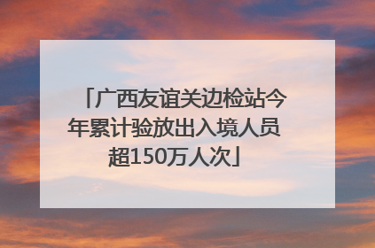 广西友谊关边检站今年累计验放出入境人员超150万人次