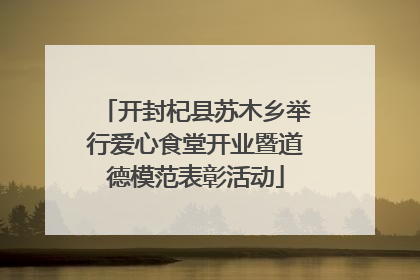 开封杞县苏木乡举行爱心食堂开业暨道德模范表彰活动