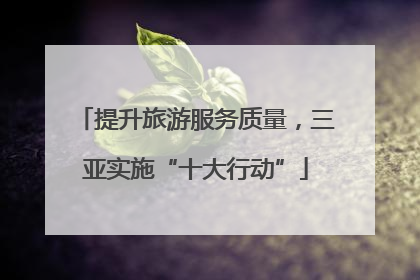 提升旅游服务质量，三亚实施“十大行动”