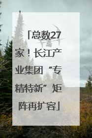 总数27家！长江产业集团“专精特新”矩阵再扩容