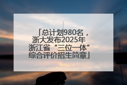 总计划980名，浙大发布2025年浙江省“三位一体”综合评价招生简章