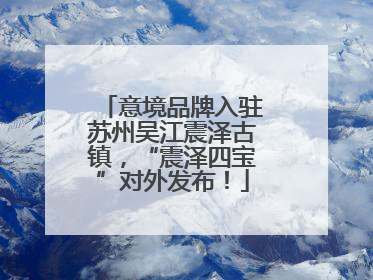 意境品牌入驻苏州吴江震泽古镇，“震泽四宝”对外发布！