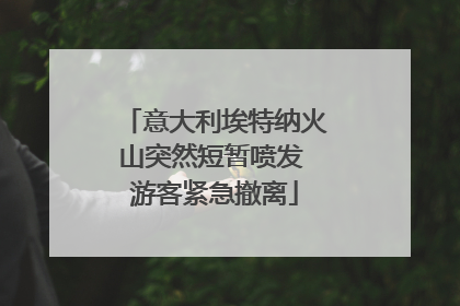 意大利埃特纳火山突然短暂喷发 游客紧急撤离