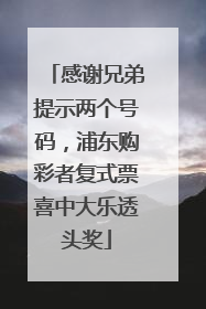 感谢兄弟提示两个号码，浦东购彩者复式票喜中大乐透头奖