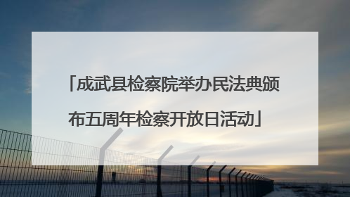 成武县检察院举办民法典颁布五周年检察开放日活动