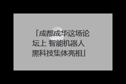 成都成华这场论坛上 智能机器人黑科技集体亮相