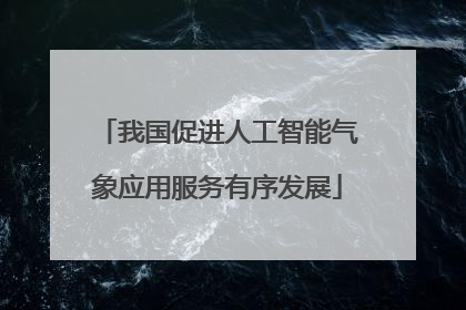 我国促进人工智能气象应用服务有序发展