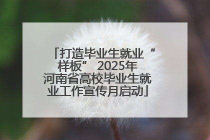 打造毕业生就业“样板” 2025年河南省高校毕业生就业工作宣传月启动