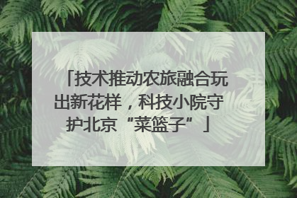 技术推动农旅融合玩出新花样，科技小院守护北京“菜篮子”